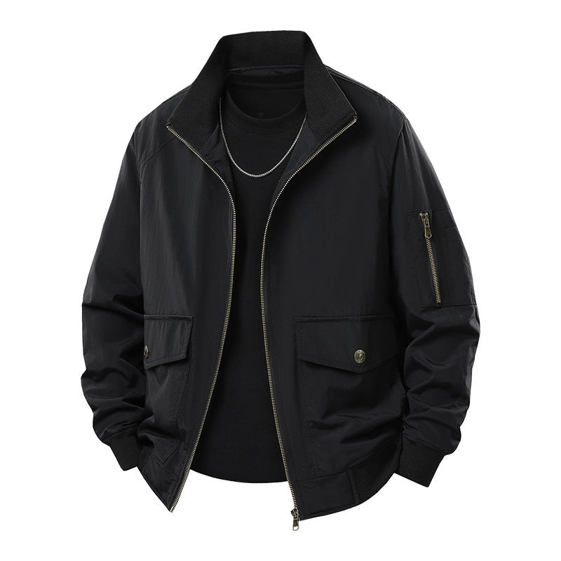 Herren Wind- und Wasserabweisende Urban-Bomberjacke mit Stehkragen und Mehrfach-Taschen Shop Nory