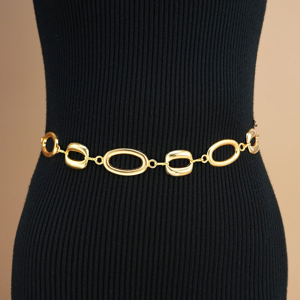 Damen eleganter und modischer Kettengürtel mit ovalen Elementen Shop Nory