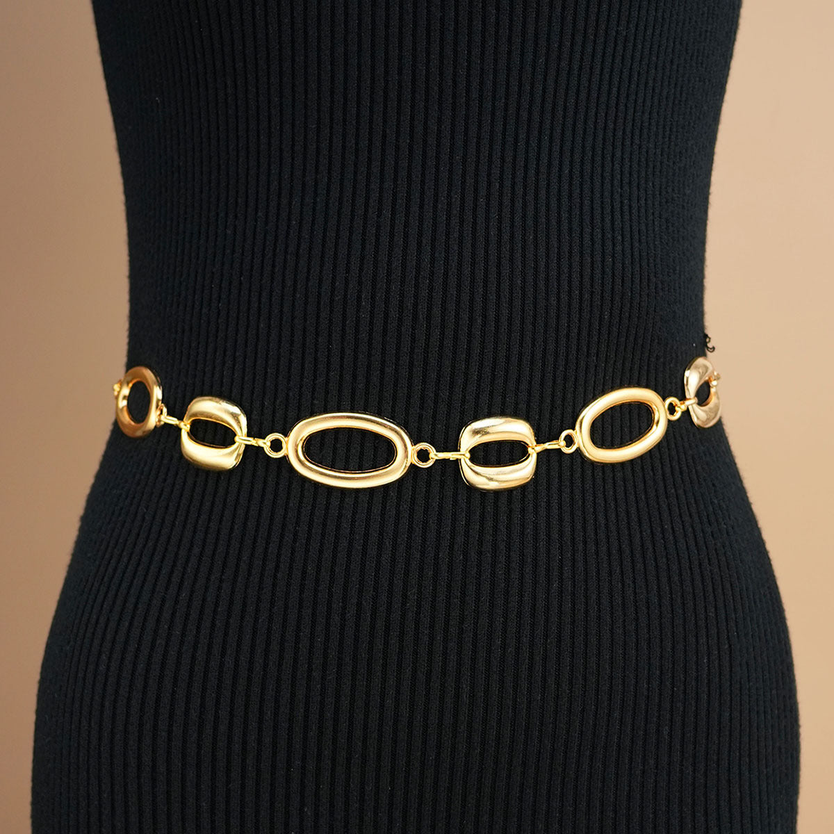 Damen eleganter und modischer Kettengürtel mit ovalen Elementen Shop Nory