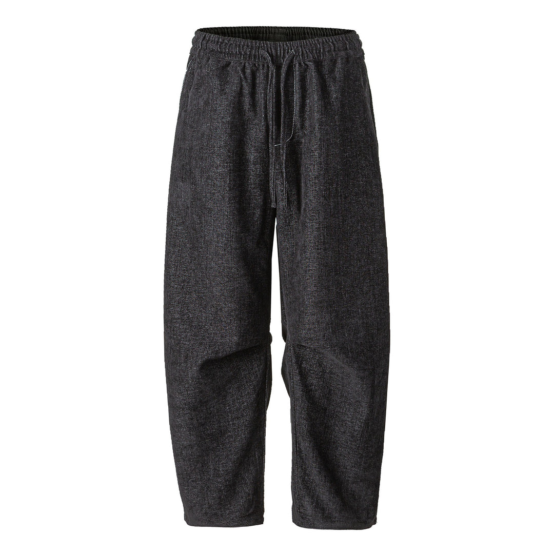 Damen Locker geschnittene Cropped-Hose mit hohem elastischem Bund und Kordelzug aus strukturierter Leinenmischung Shop Nory