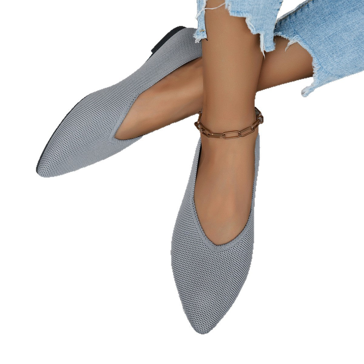 Damen spitze Ballerinas mit atmungsaktivem Obermaterial Shopnory