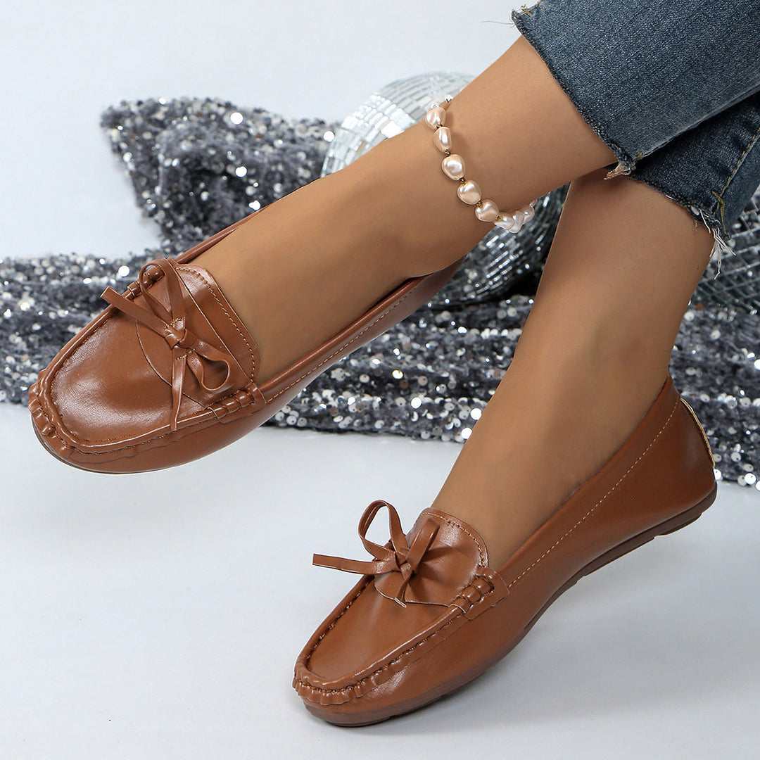 Damen Mokassins mit elegantem Schleifenakzent und weicher Sohle