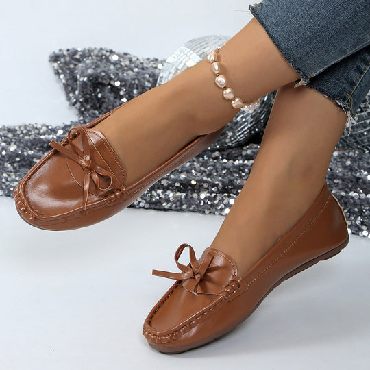 Damen Mokassins mit elegantem Schleifenakzent und weicher Sohle