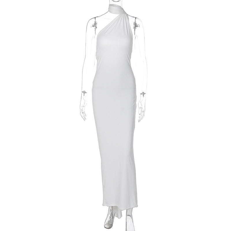 Damen Elegantes One-Shoulder Abendkleid Shopnory