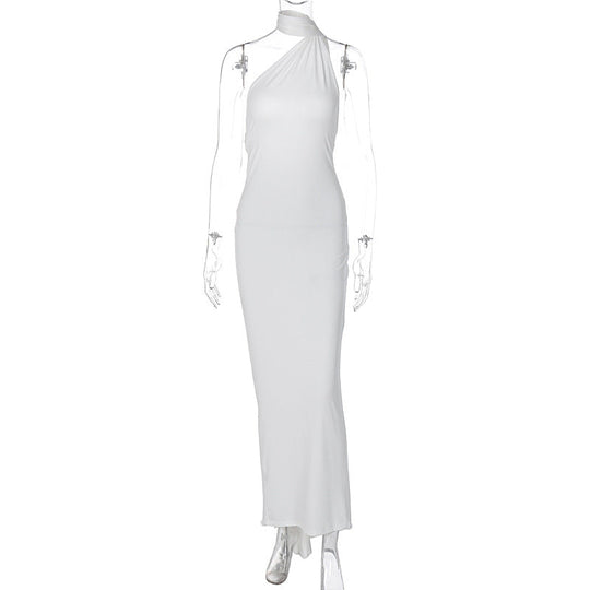Damen Elegantes One-Shoulder Abendkleid Shopnory