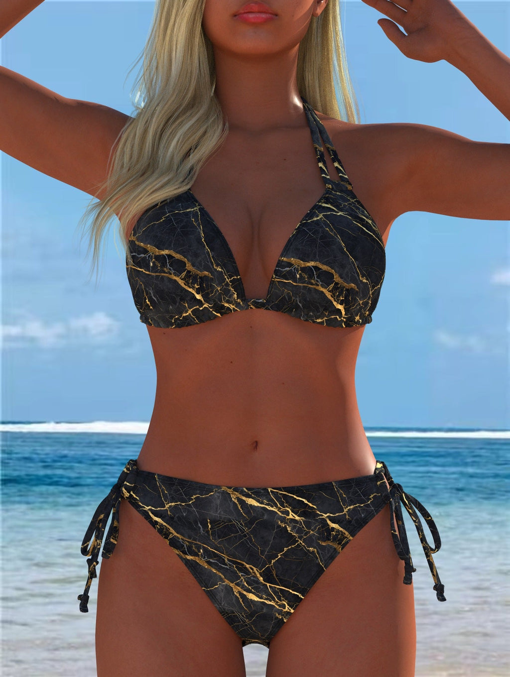 Damen Bikini-Set mit verspieltem Schnitt und trendigem Mustermix Shopnory