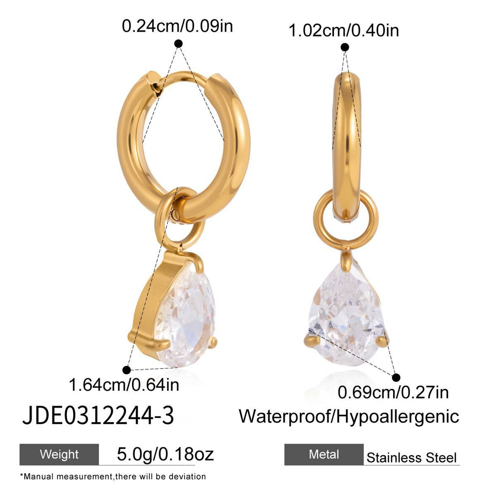 Damen Ohrhänger mit elegantem Kristallanhänger und hypoallergener Edelstahlverarbeitung Shop Nory