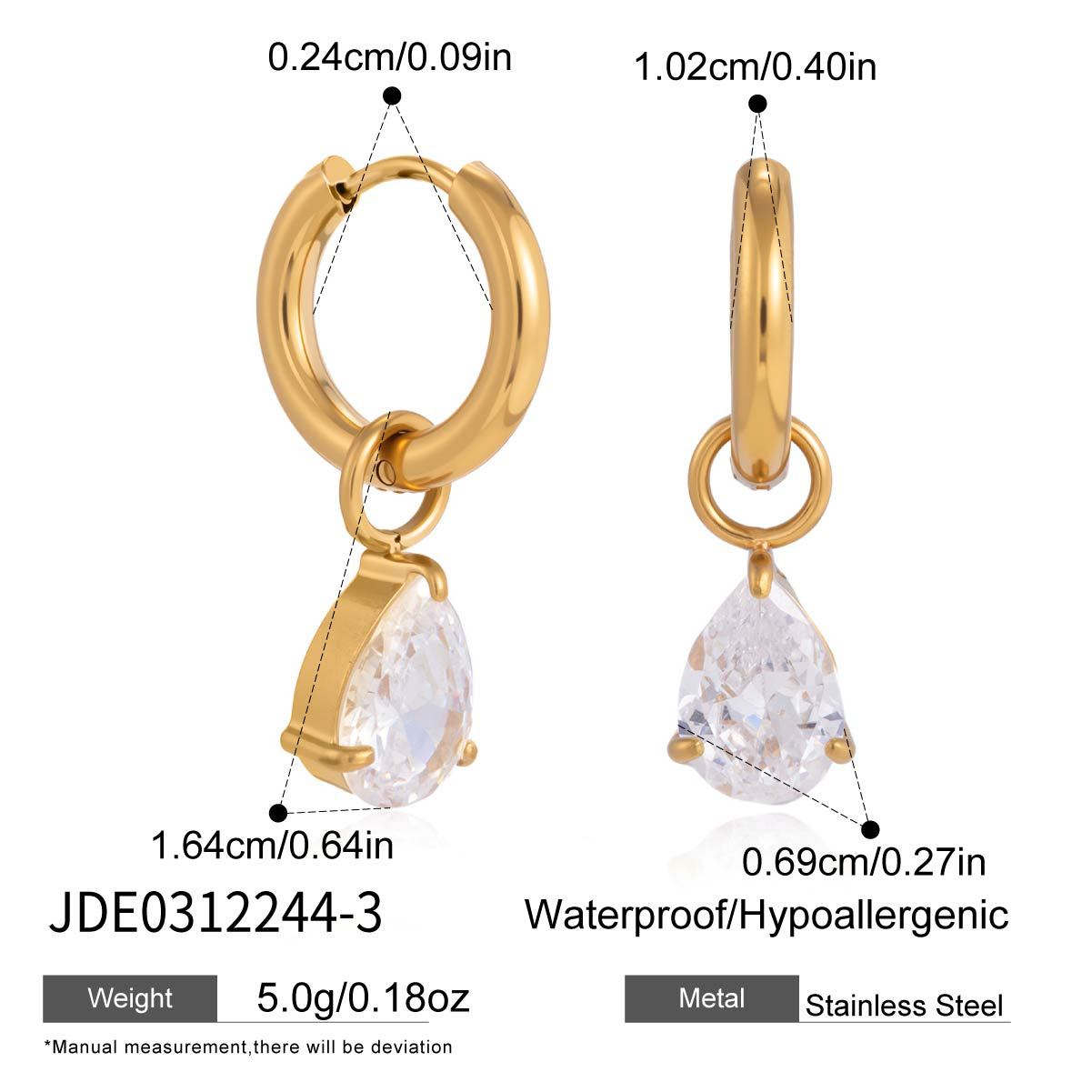 Damen Ohrhänger mit elegantem Kristallanhänger und hypoallergener Edelstahlverarbeitung Shop Nory