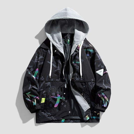 Damen Modische Kapuzenjacke mit grafischem Design Shop Nory