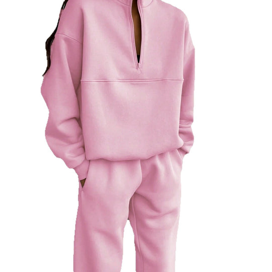Damen nan Oversize Half-Zip Sweatshirt mit Stehkragen und weicher Jogginghose Shop Nory