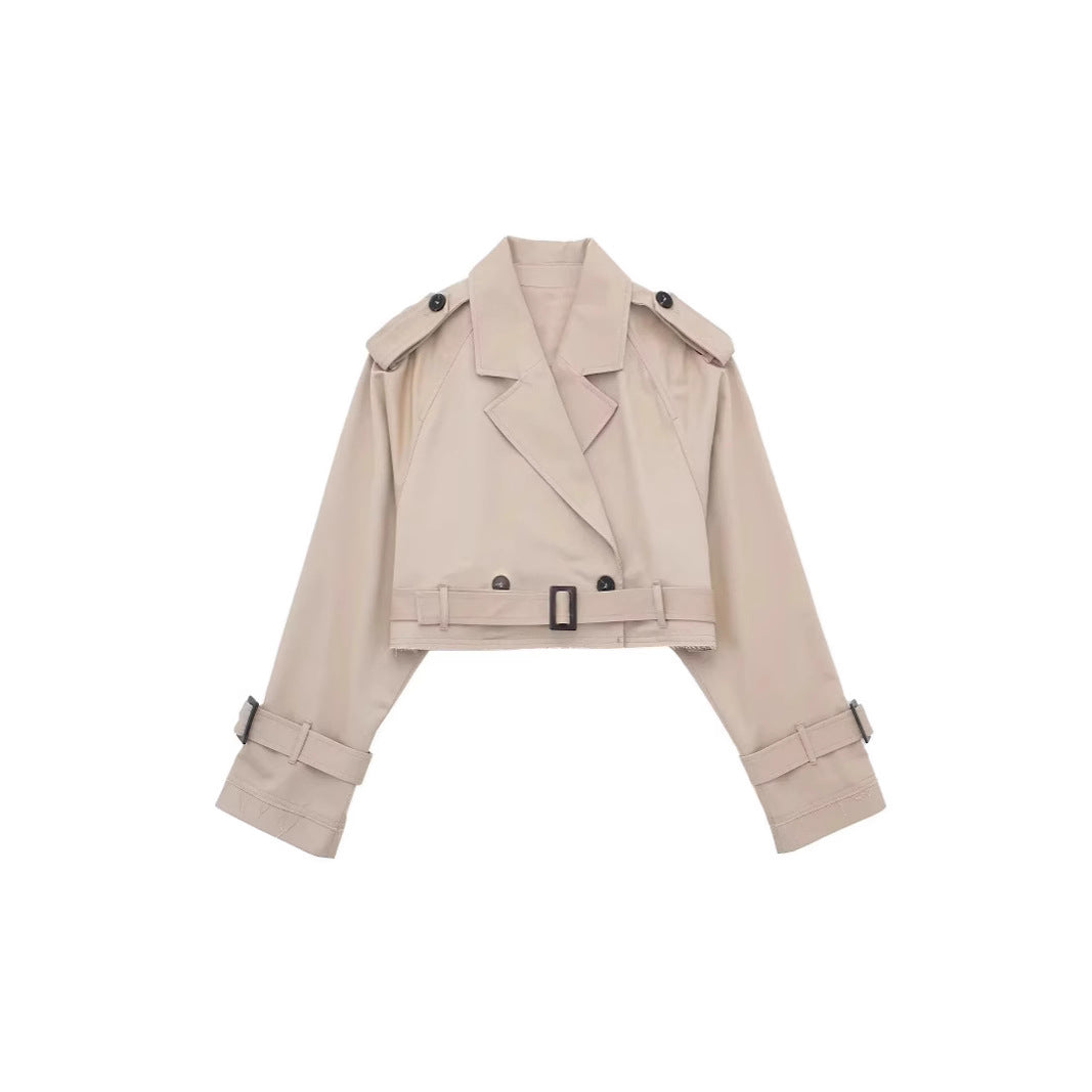 Damen Modische Kurztrenchjacke