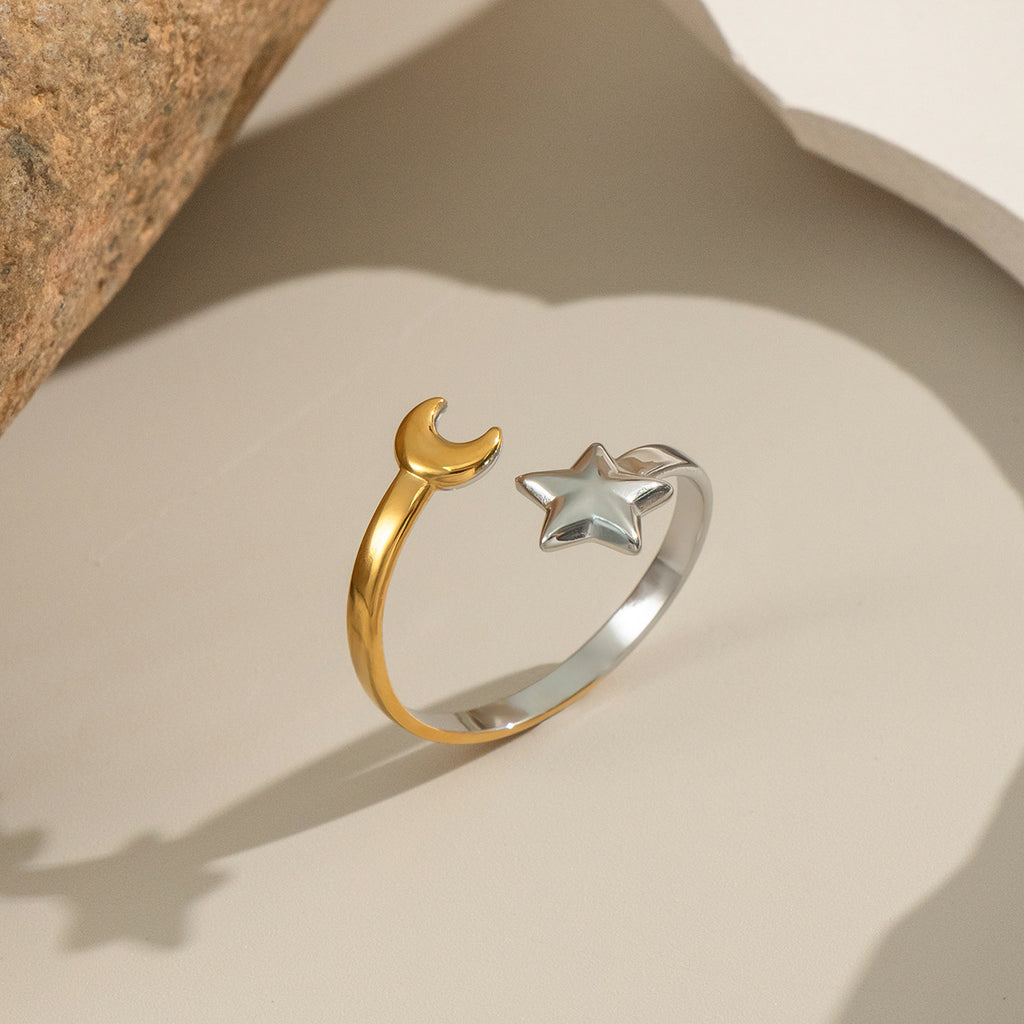 Damen Offener Ring mit Stern- und Schraubenschlüssel-Design Shop Nory