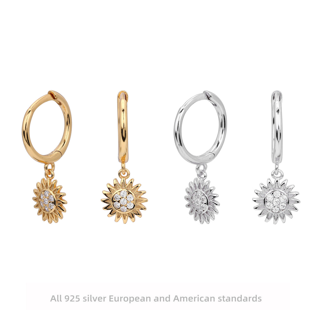 Damen Ohrhänger mit strahlendem Sonnenmotiv aus 925 Sterling Silber Shop Nory