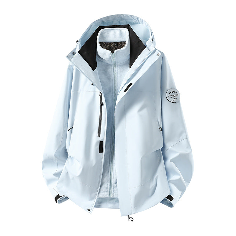 Herren zweilagige Softshell-Outdoorjacke mit herausnehmbarem Fleecefutter und verstellbarer Kapuze Shop Nory