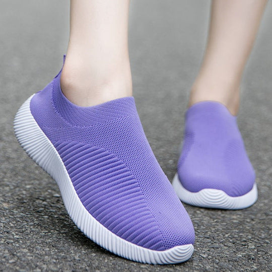 Damen luftige Slip-On Sneakers mit atmungsaktivem Design