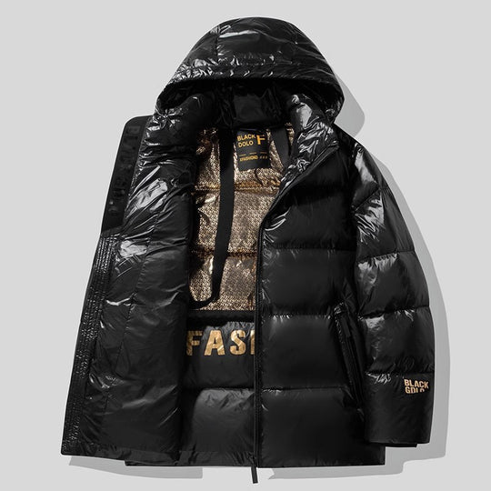 Unisex Glänzender Steppparka mit metallic‑Innenfutter und Tragegurten Shop Nory
