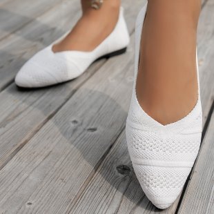 Damen Spitzer Ballerinas aus atmungsaktivem Strickmaterial mit flexibler Sohle