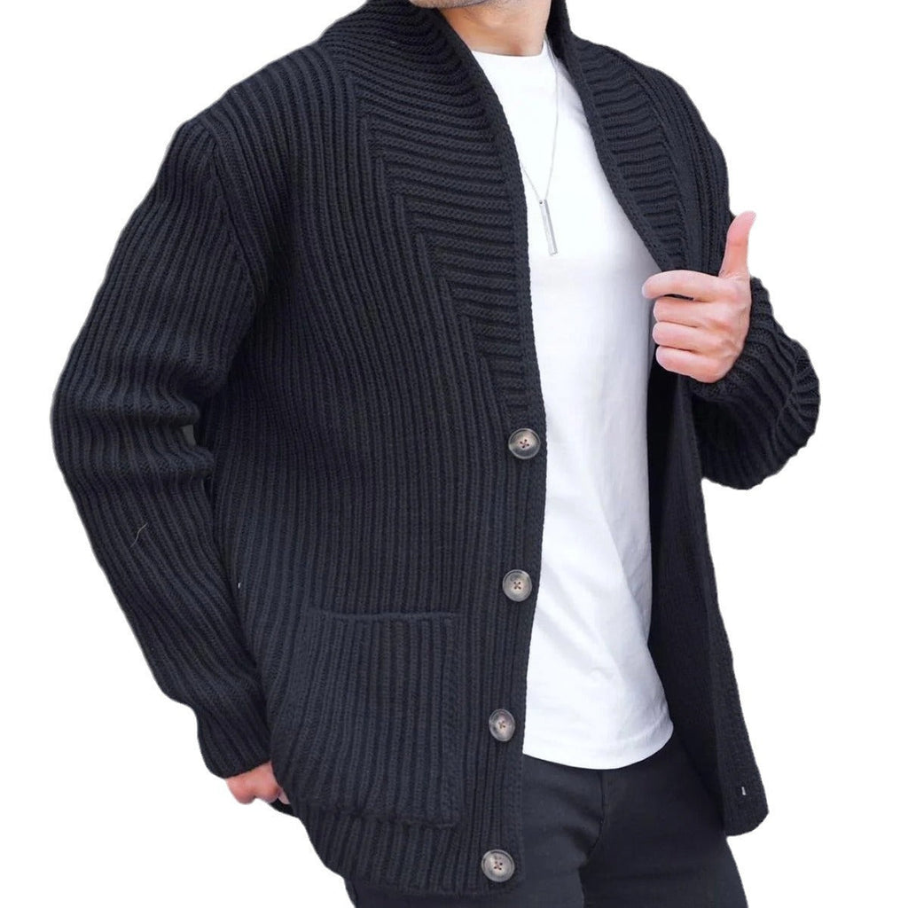 Herren Strickjacke mit tiefem Ausschnitt und knöpfen