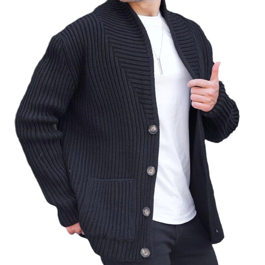 Herren Strickjacke mit tiefem Ausschnitt und knöpfen