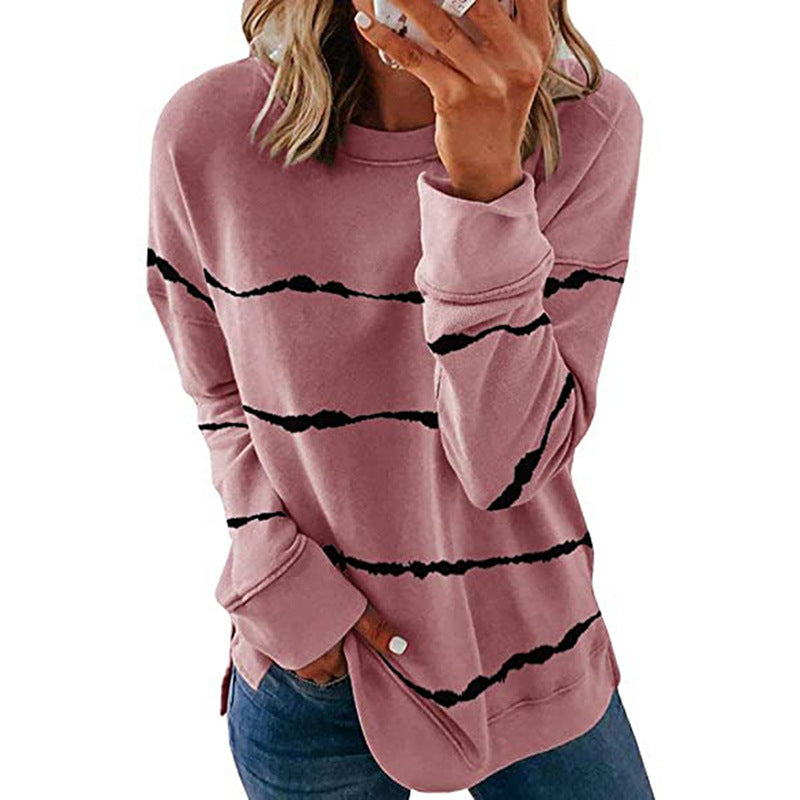 Damen Freizeit Sweatshirt mit modernen Streifen