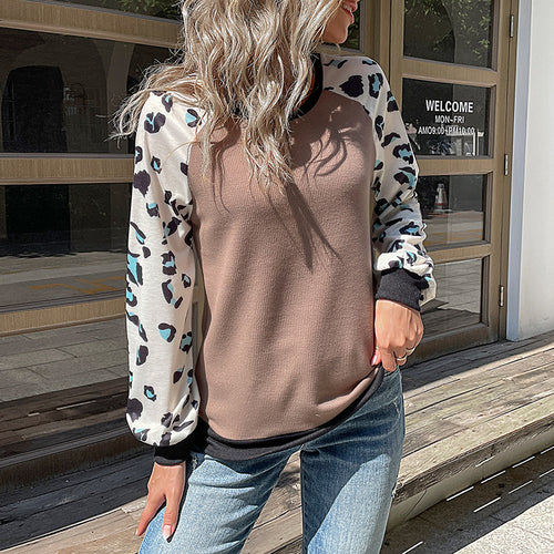 Damen Raglan-Pullover mit Leo-Jacquard-Ärmeln und feinem Rippstrick Shop Nory