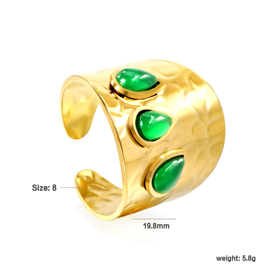 Damen offener Ring mit kunstvollen Steinen Shop Nory
