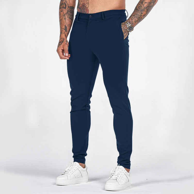 Herren elegante Slim-Fit Chinohose mit elastischem Bund und praktischen Taschen ShopNory