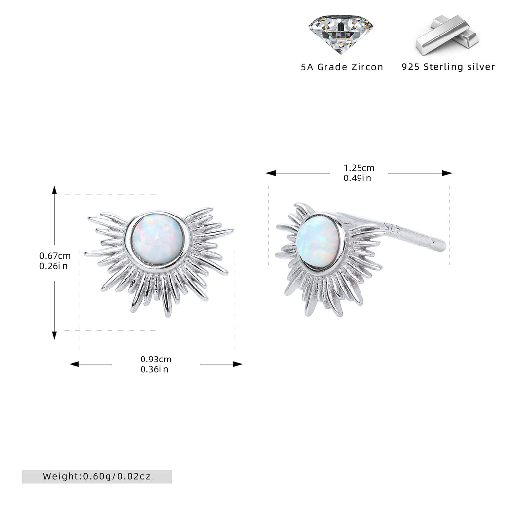 Damen Ohrstecker im modernen Sonnenmotiv mit hochwertigem Zirkonbesatz Shop Nory