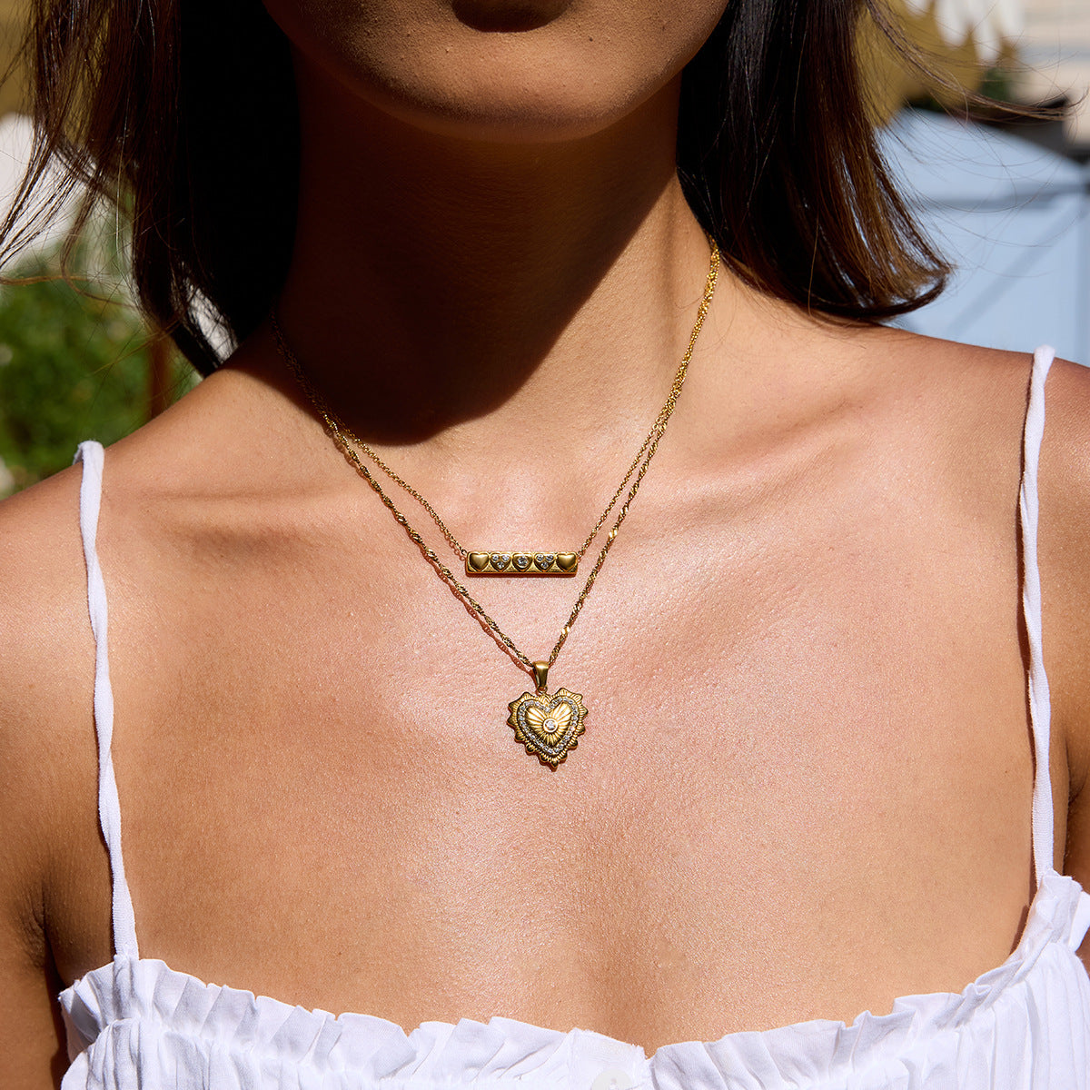 Damen Halskette aus hypoallergenem Edelstahl mit wasserdichter Verarbeitung und eleganten Kristallelementen Shop Nory