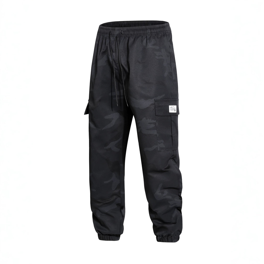 Herren Cargohose im Joggerstil mit Camouflage, Tunnelzugbund & elastischen Knöchelbündchen Shop Nory