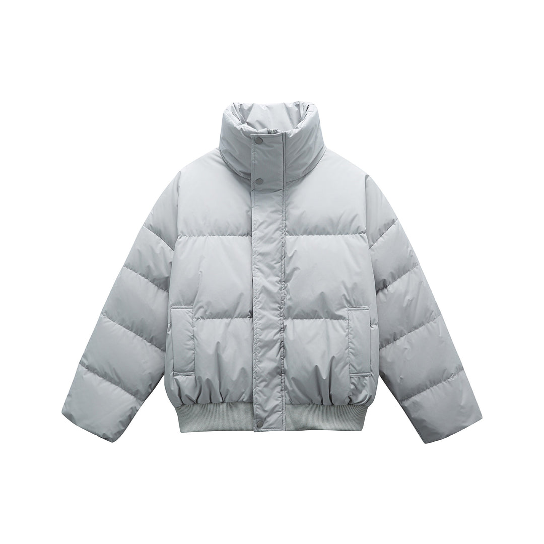 Unisex Boxy wattierte Kurzjacke mit hohem Stehkragen und elastischem Saum Shop Nory