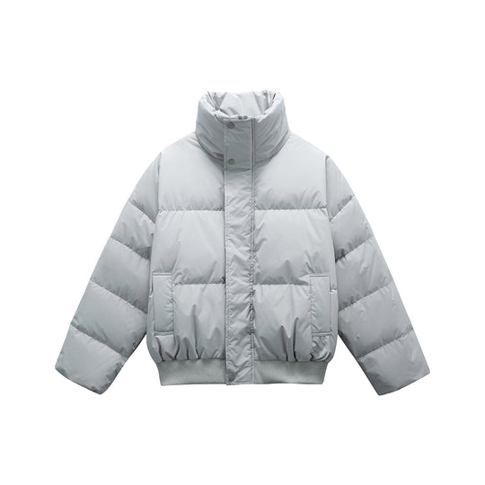 Unisex Boxy wattierte Kurzjacke mit hohem Stehkragen und elastischem Saum Shop Nory