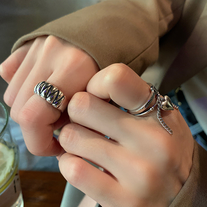 Damen Modischer Ring im modernen Wellen-Design Shop Nory