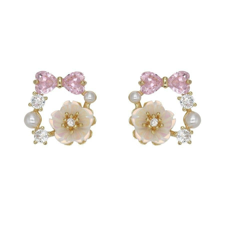 Damen Ohrringe mit kunstvollem floralen Design und zarten Zirkonia Shop Nory