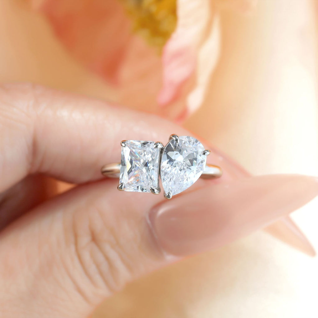 Damen Ring mit funkelnden facettierten Kristallen und elegantem Design Shop Nory
