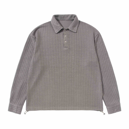 Herren Strukturiertes Poloshirt-Strickpullover mit Knopfleiste und Waffelstrick Shop Nory