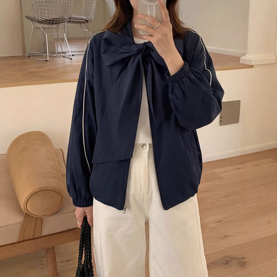 Damen Modische Jacke mit Schleife Shop Nory