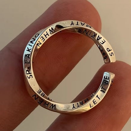 Damen Offener Ring mit inspirierendem Schriftzug Shop Nory