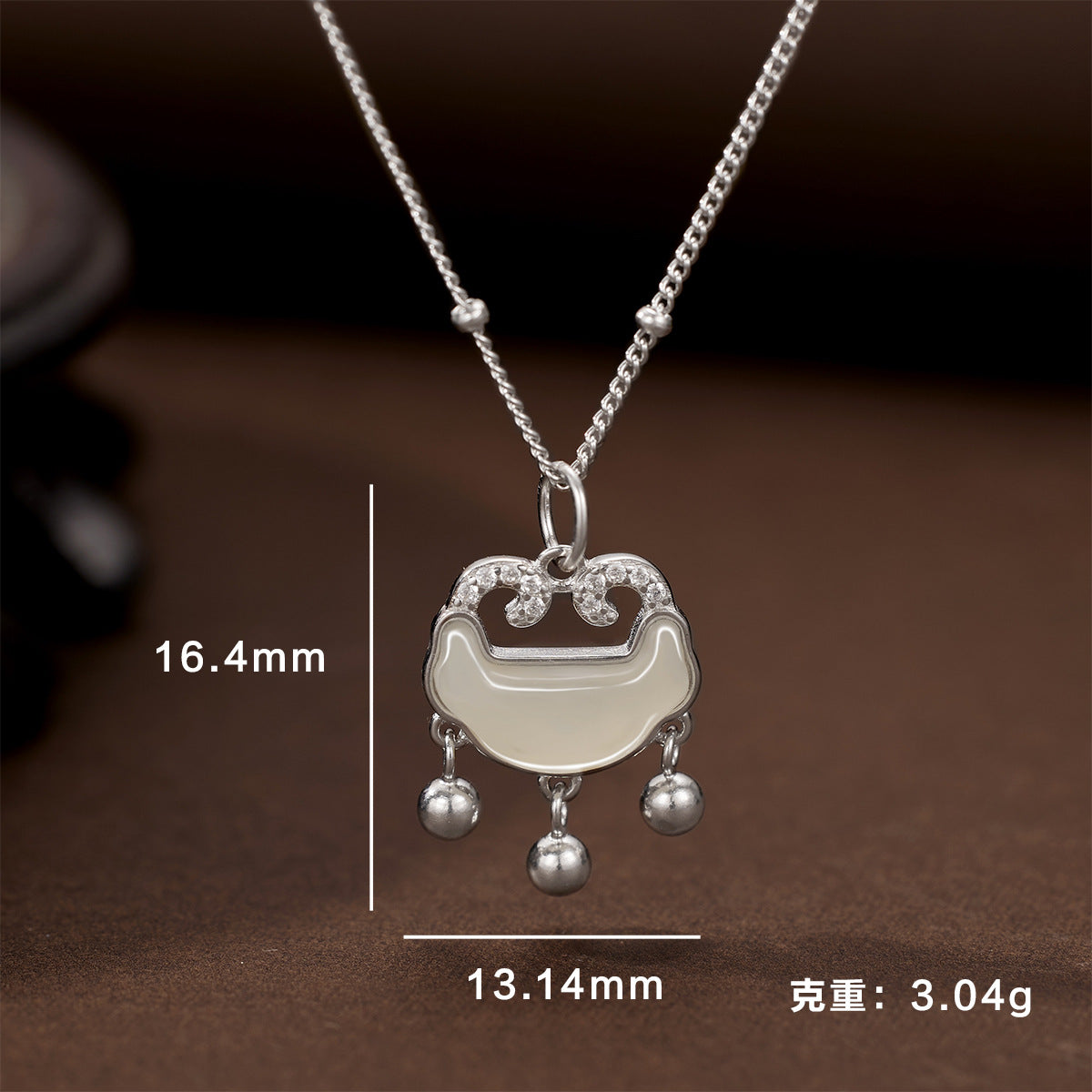 Damen Halskette mit kunstvollem Anhänger und eleganten Zirkonia-Details Shop Nory