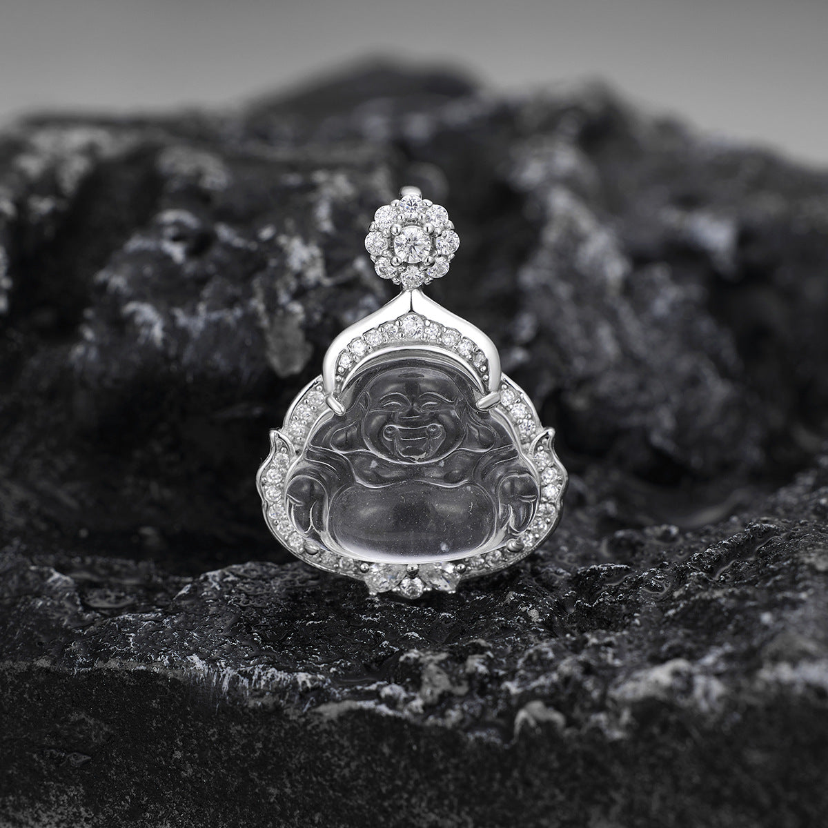Damen Anhänger mit Buddha-Motiv und funkelndem Zirkonia Shop Nory
