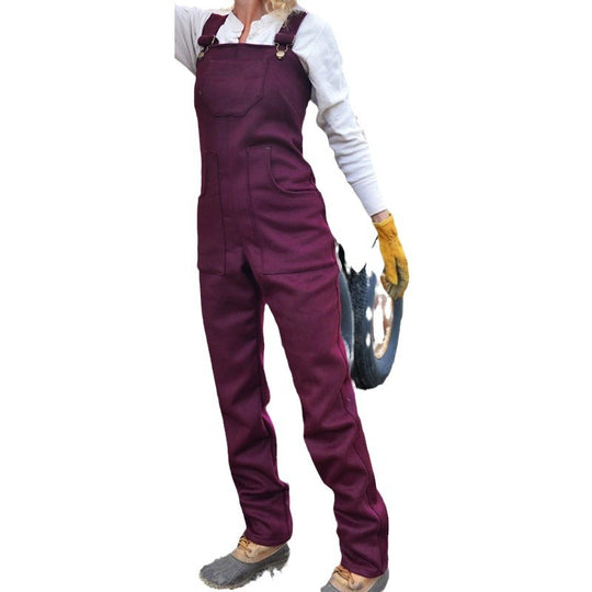 Damen Robuste Workwear-Latzhose aus Canvas mit verstellbaren Trägern und geradem Bein Shop Nory