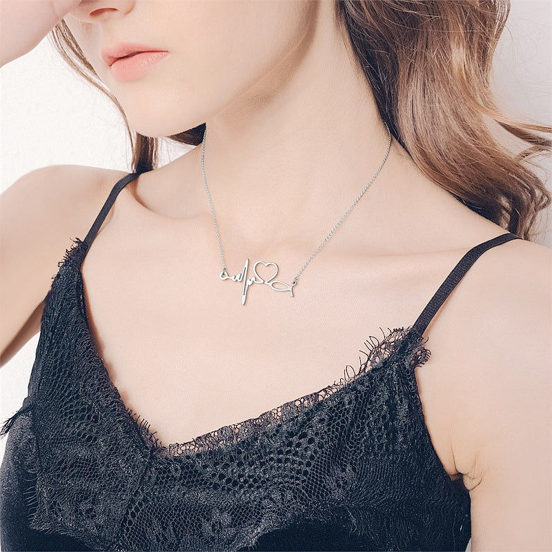 Damen Halskette mit Herzschlag-Design Shop Nory