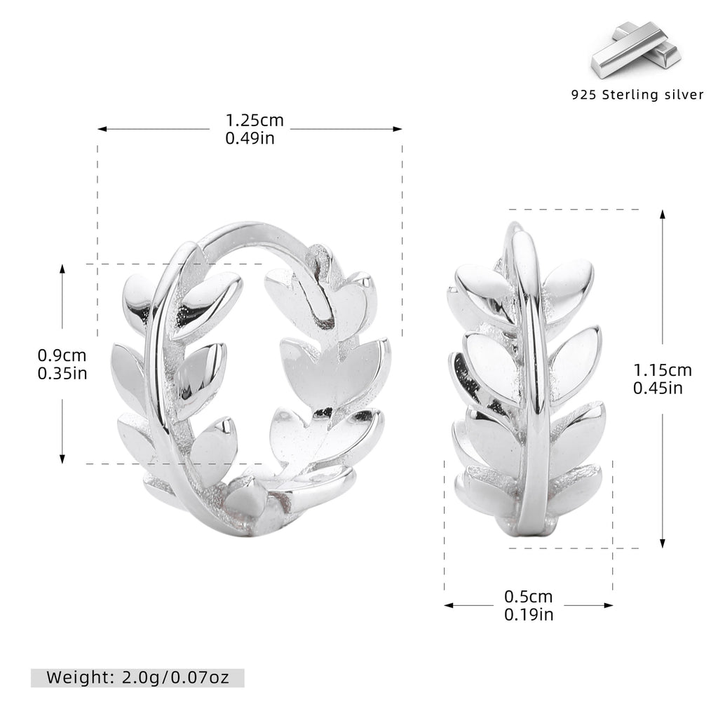 Damen Ohrringe im eleganten Blattdesign aus hochwertigem 925 Sterling Silber Shop Nory
