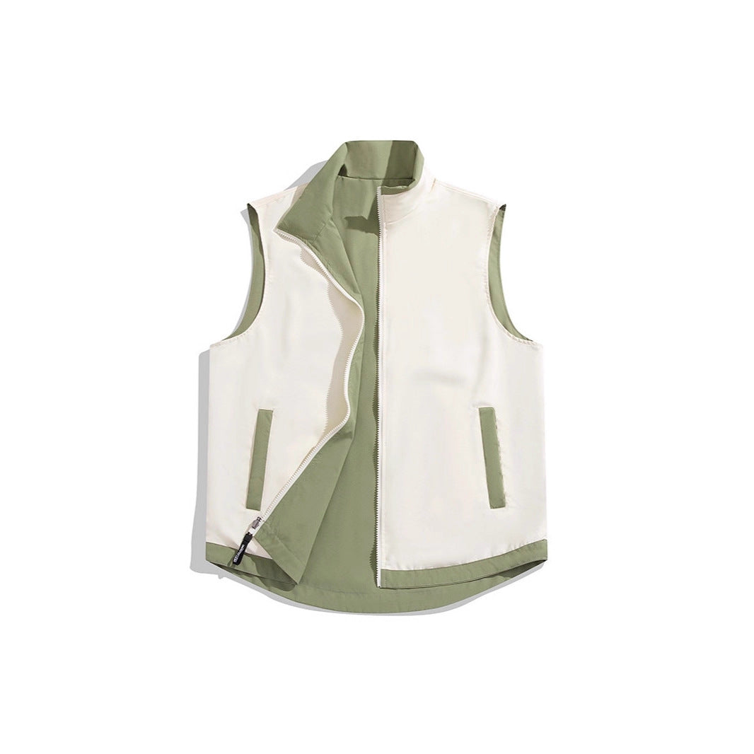 Herren Ärmellose Wind- und Thermo-Utility‑Weste mit seidigem Innenfutter und verdecktem Zwei‑Wege‑Reißverschluss Shop Nory