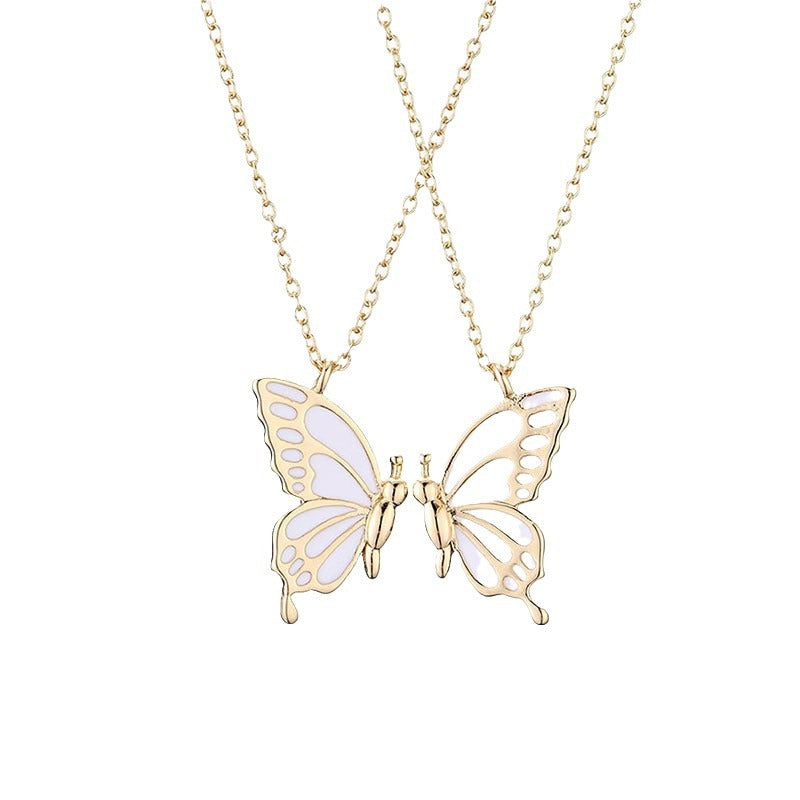 Damen Halskette mit filigranen Schmetterlings-Anhängern Shop Nory