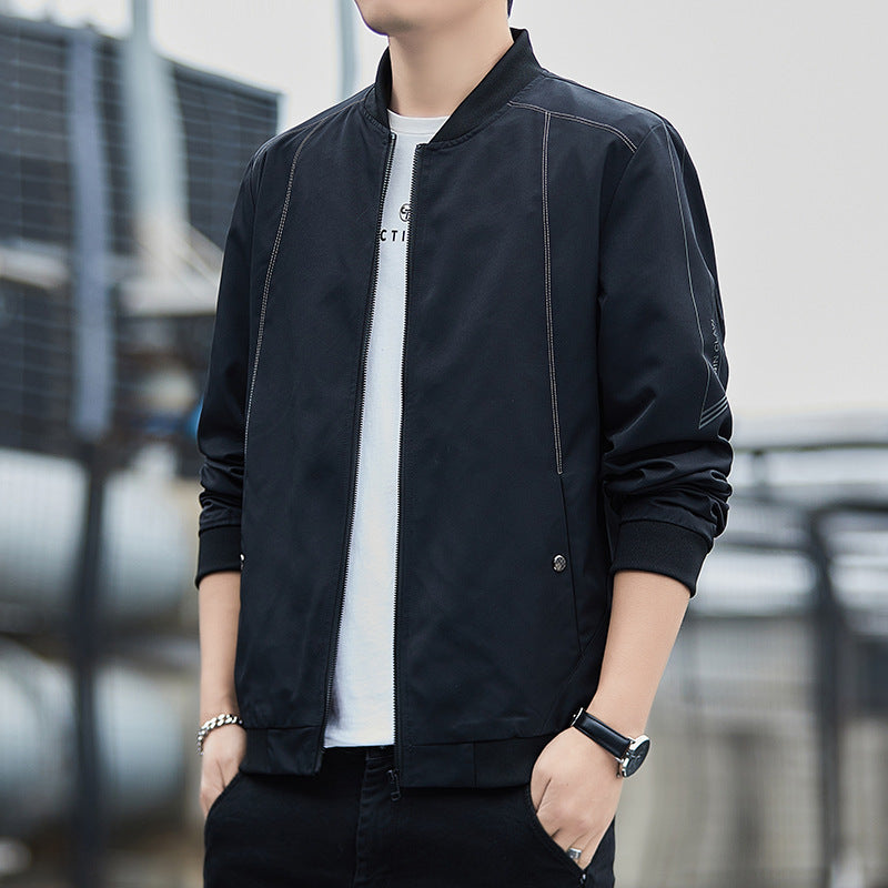 Herren Modische Bomberjacke mit elastischen Bündchen Shop Nory