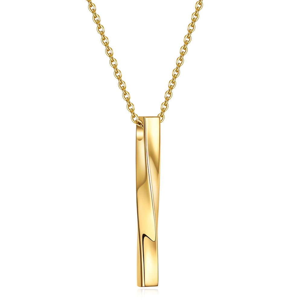 Herren Edelstahlkette mit stilvollem, geschwungenem Anhänger Shop Nory