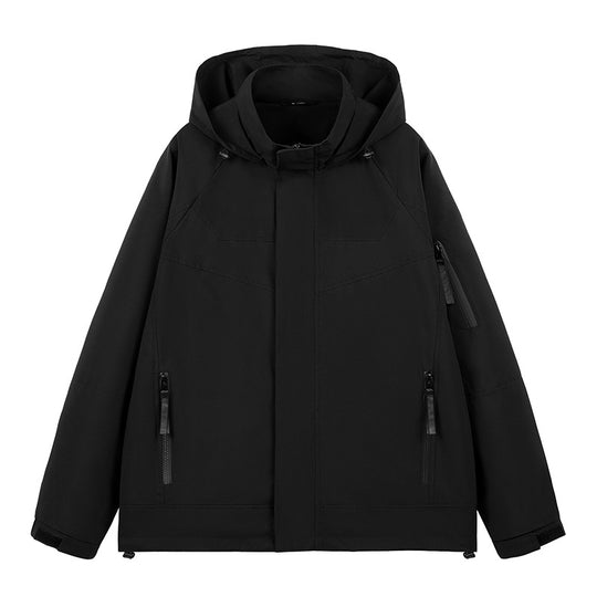 Herren Wasserabweisende technische Urban-Hoodiejacke mit ergonomischer Kapuze, verdecktem Reißverschluss und nahtverdeckten Utility‑Taschen Shop Nory