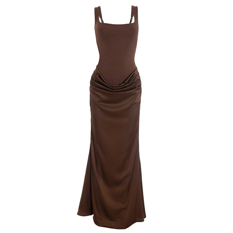 Damen Elegantes Wickelkleid mit schulterfreien Trägern und raffiniertem Drapierungsdetail