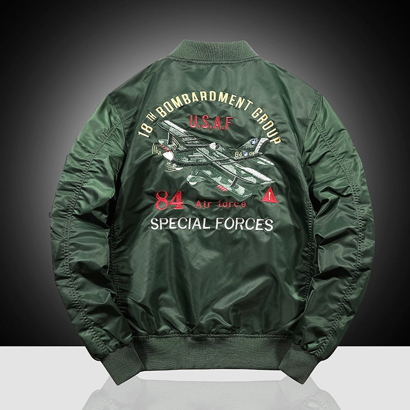 Herren Pilotenblouson im Bomberstil mit Marken-Patches, Ärmeltasche und windabweisender Außenhülle Shop Nory
